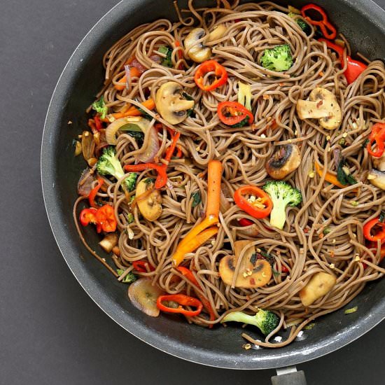 Vegan Lo Mein with Soba Noodles