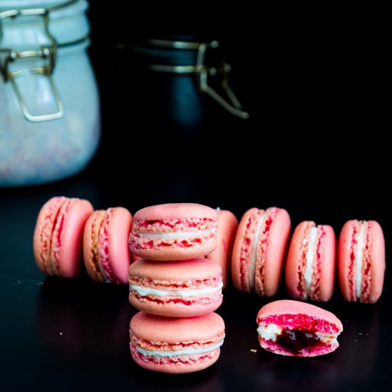 Strawberry French Macarons