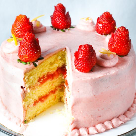 Lemon Strawberry Cake