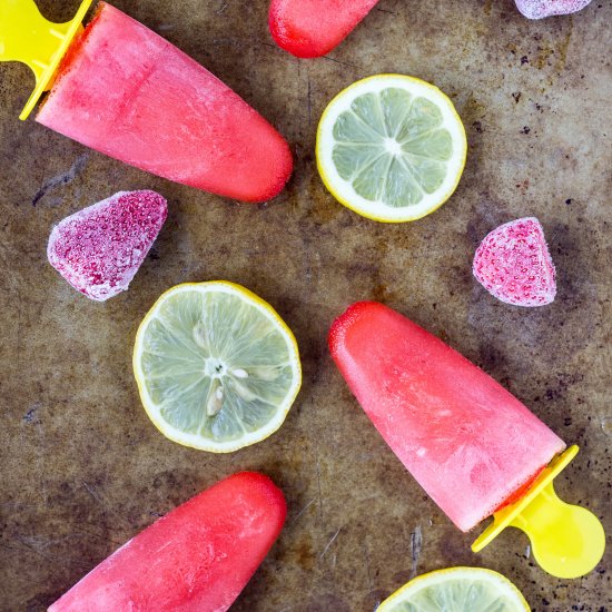 Strawberry Lemonade Popsicles