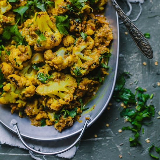 Spiced Yogurt Cauliflower Stir Frie