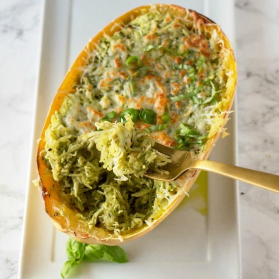 Chicken Pesto Spaghetti Squash