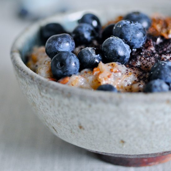 Rye Porridge with Blueberries