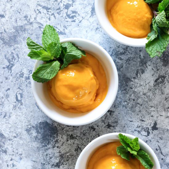 No-Churn Mango Sorbet