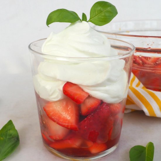 Basil Whipped Cream & Berries