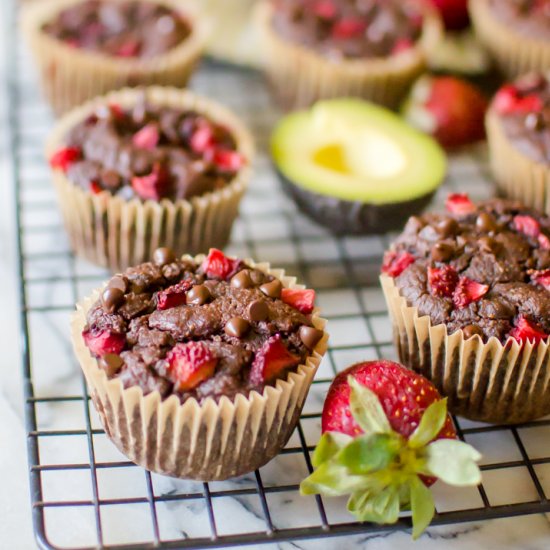 Chocolate Avocado Strawberry Muffin