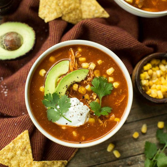 Adobo Chicken Tortilla Soup