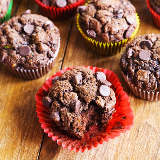 Chocolate Zucchini Muffins