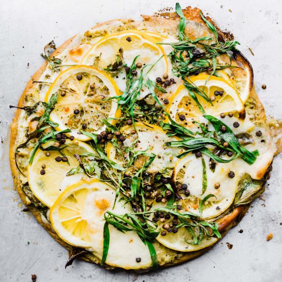 LEMON HERB SOCCA PIZZA