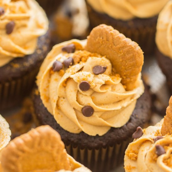 Chocolate Cookie Butter Cupcakes