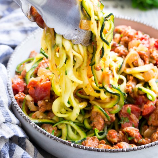 Sausage Tomato Cream Zoodles