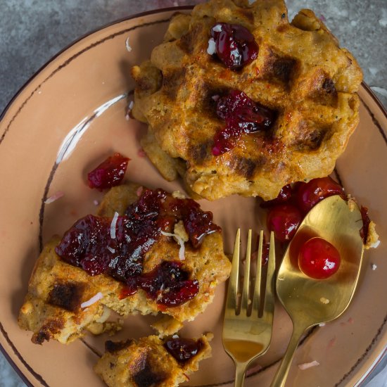 Vegan Sweet Pongal Waffles