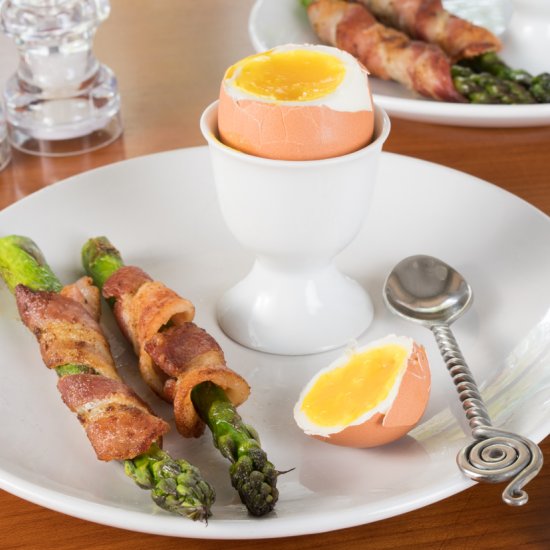 Soft Boiled Eggs with Bacon-Wrapped