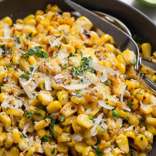 Grilled Corn with Garlic & Parmesan