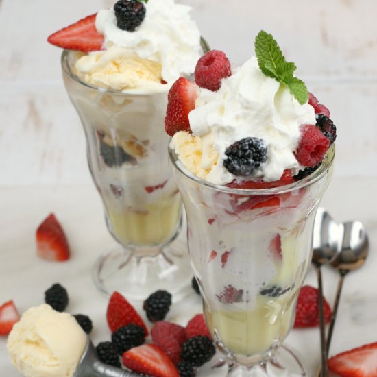 Angel Cake Berry Trifle Sundae