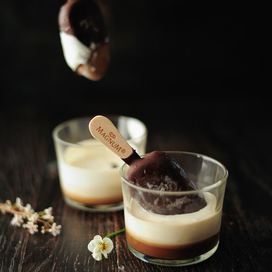 Iced coffee shots with ice cream