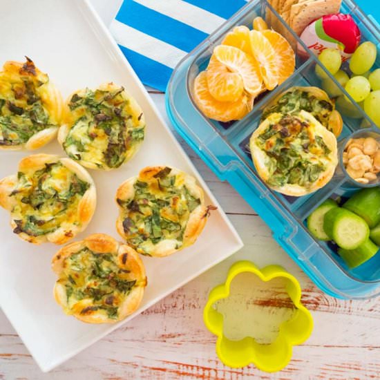 Mini cheese and spinach tarts