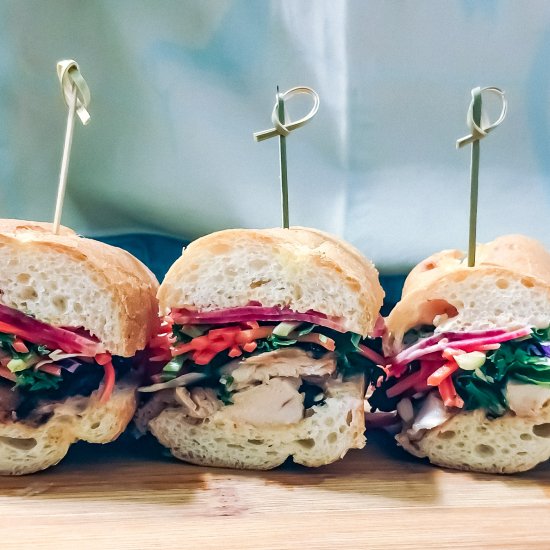 Asian BBQ Chicken Bahn Mi Sliders