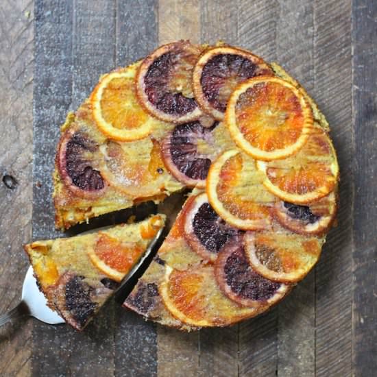 Upside Down Orange Almond Cake