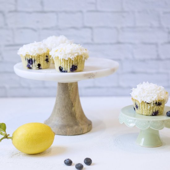 Lemon Blueberry Coconut Cupcakes