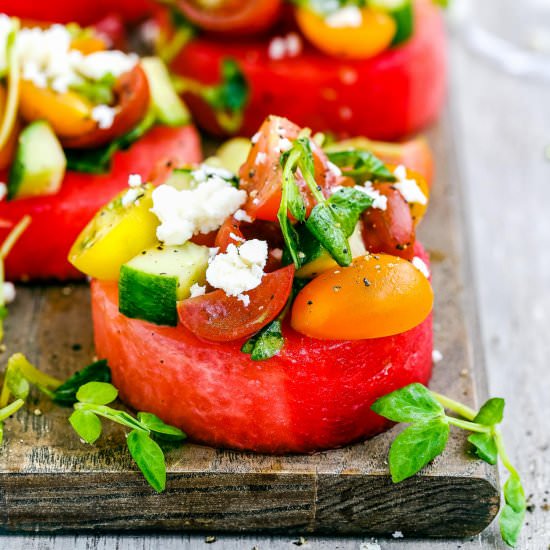 Low-Carb Watermelon Bruschetta