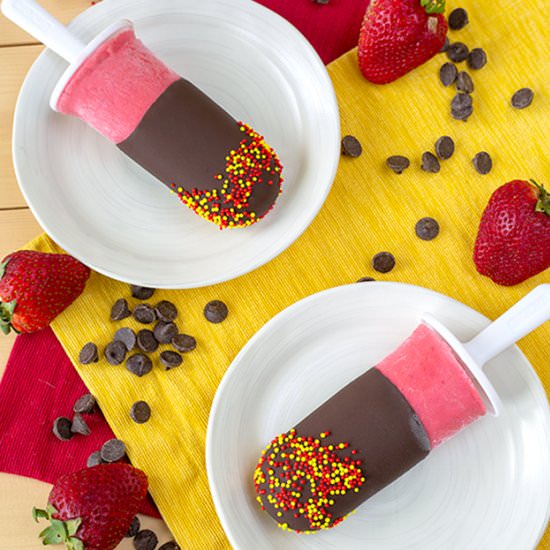 Chocolate Strawberry Popsicles