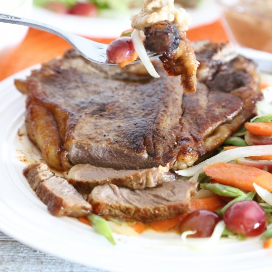 T Bone Steak with Creamy Mushroom