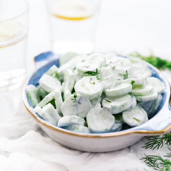 Creamy Cucumber and Vinegar Salad