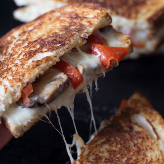 Red Pepper Mushroom Grilled Cheese