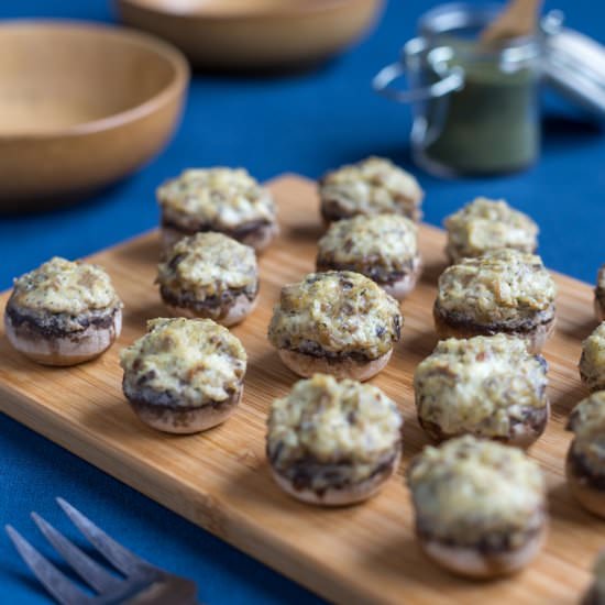 Hazelnut stuffed mushrooms