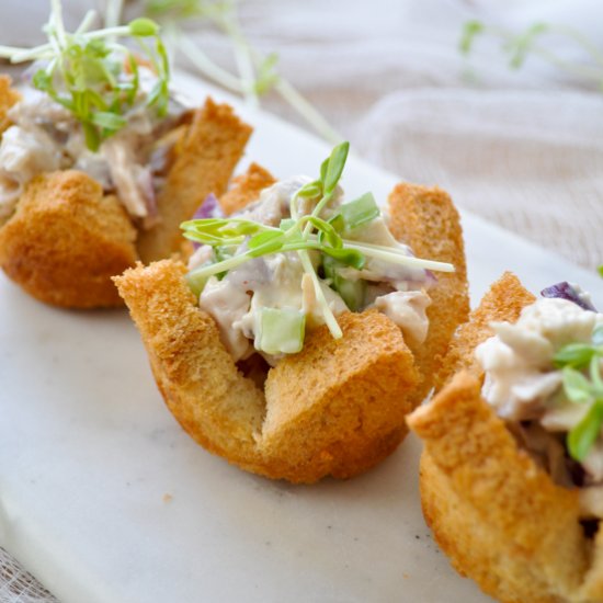 Chicken Salad Toast Cups