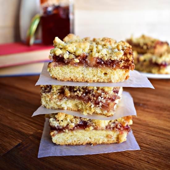 Jam Crumble Biscuit Bars