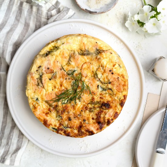 Pressure cooker salmon frittata