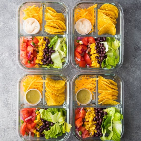 No Cook Taco Salad Bento Box