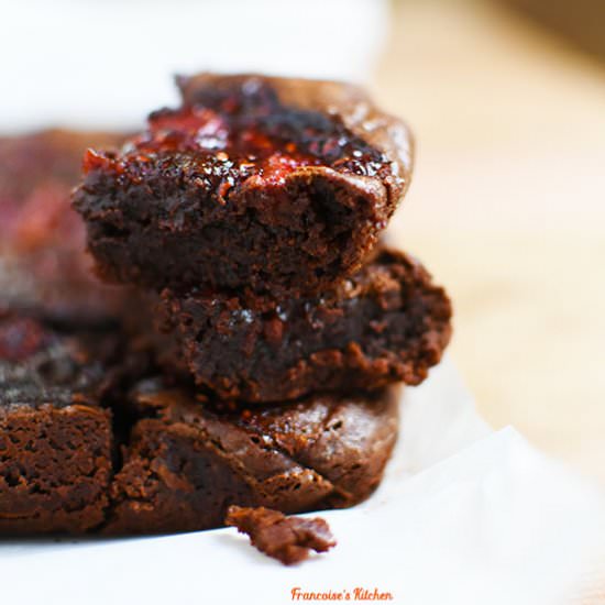 Strawberry Raspberry Balsamic Brownie