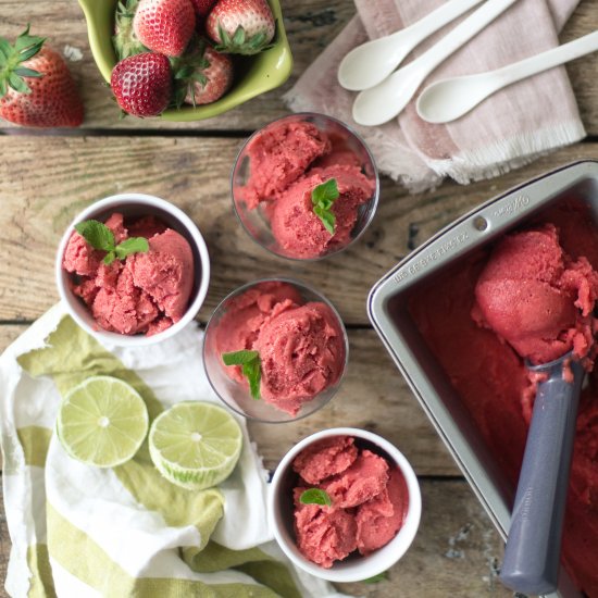 Strawberry Rhubarb Sorbet