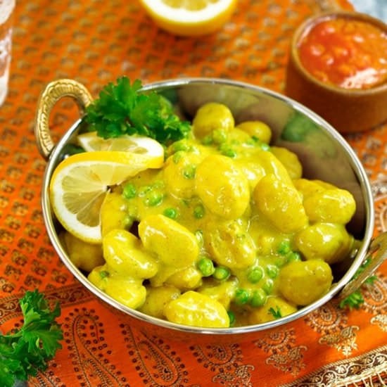 Samosa Gnocchi with Mango Chutney