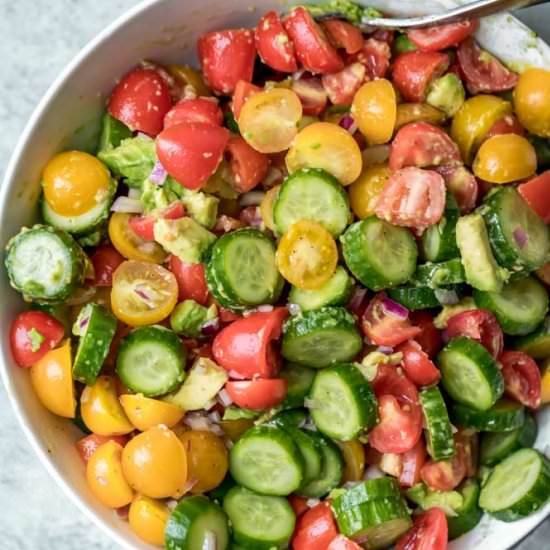 Tomato Avocado Cucumber Salad