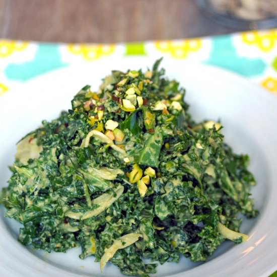 Kale Salad with Pistachio Dressing