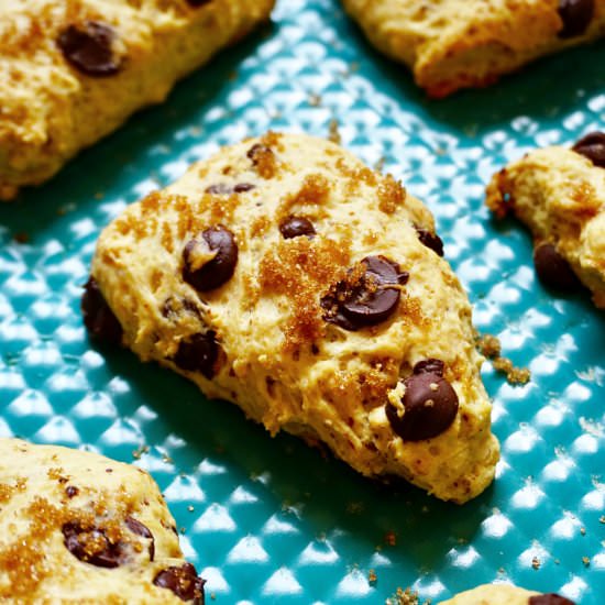 Vegan Chocolate Chip Cookie Scones