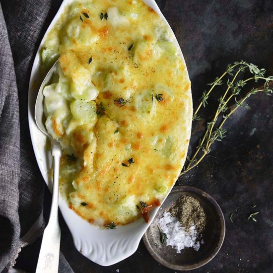 Low-Carb Broccoli Stem Gratin