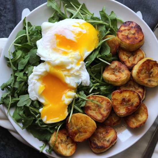 Eggs with Arugula & Plantains