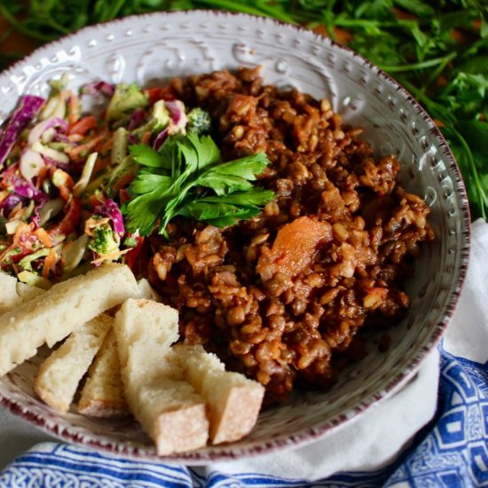 Rye and Lentil Casserole