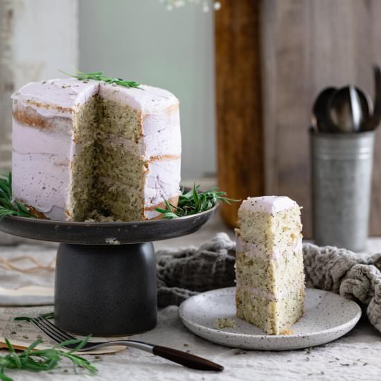 Lavender Vanilla Poppyseed Cake