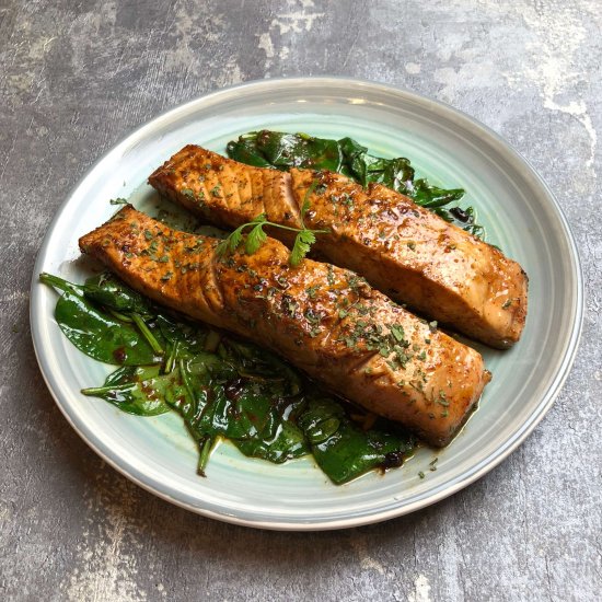 Nate’s Teriyaki Style Fried Salmon