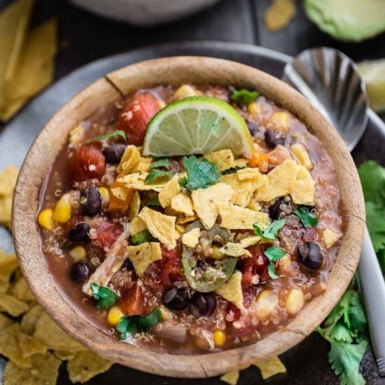 Chicken Enchilada Quinoa Soup