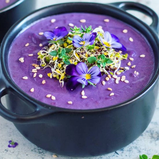 Purple sweet potato soup