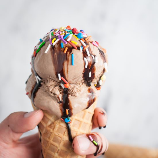 Creamy classic chocolate ice cream