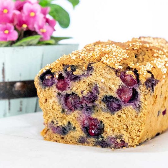 Easy GF Quinoa Blueberry Bread