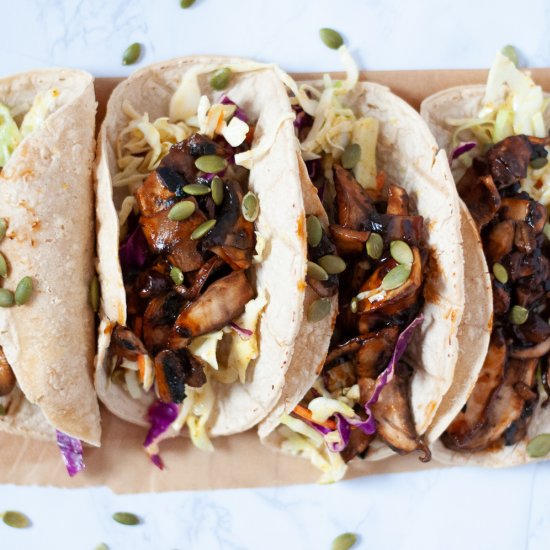 BBQ Pulled Portobello Tacos